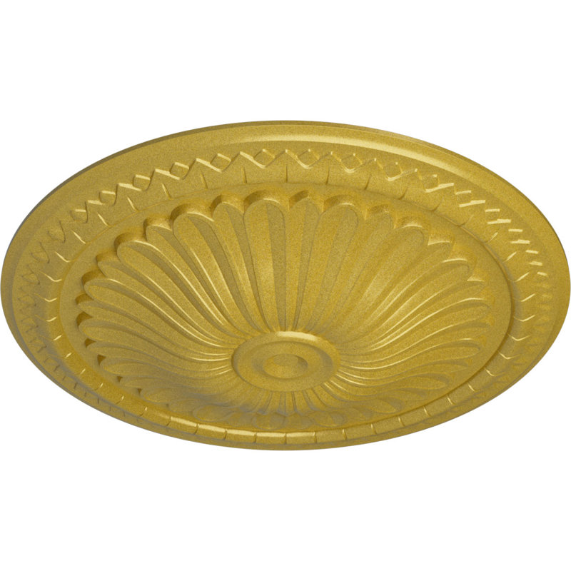Médaillon de plafond Endurathane Alexa, DE 15 po x P 1 3/4 po (convient aux auvents jusqu'à 3 po), finition or riche peinte à la main