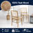 Colmar Mid-Century Natural Teak Wood & Woven Rattan Cane Back Dining Chairs, 17.7"W Armless Side Chairs for Dining Room & Kitchen-597043499