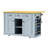 Large Kitchen Island with 2 Bar Stools, Power Outlet-102218099-122949809