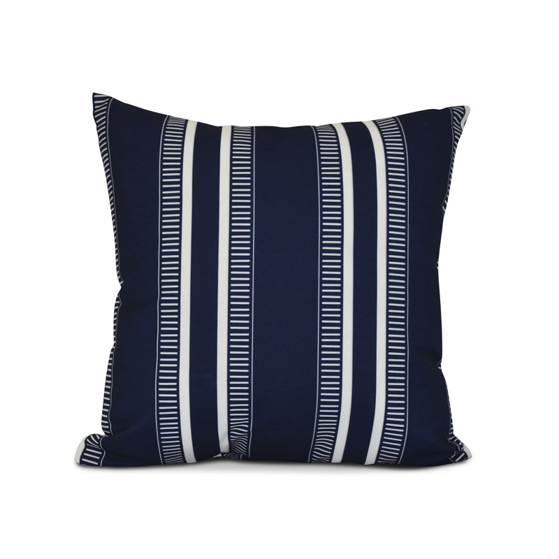Upscale Getaway Outdoor Throw Pillow, 16" H x 16" W x 3" D, Navy Blue