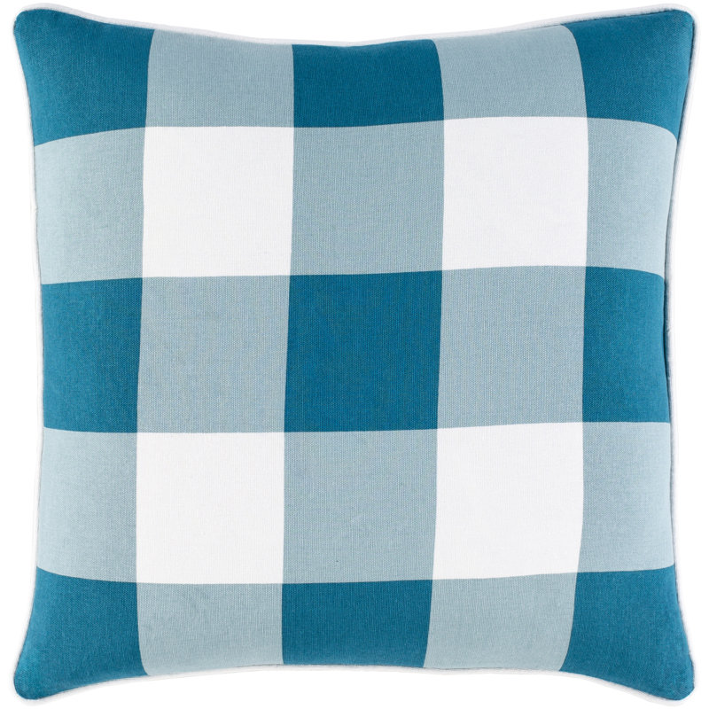 Housse de coussin Briarwood, Aqua / blanc