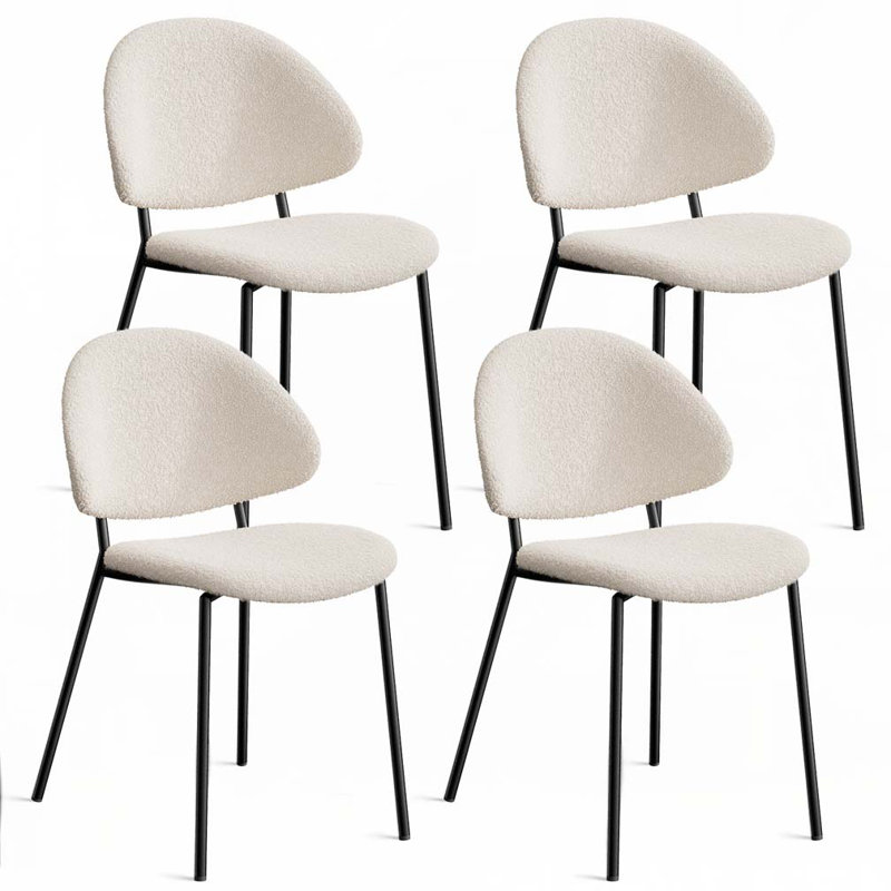 Chaise rembourrée Teddy, Blanc