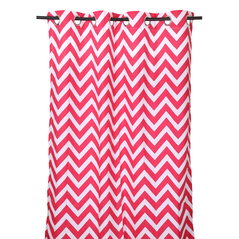 Briar Creek Cotton Semi Sheer Curtain Single Panel, 55" W x 84" L, Fuchsia