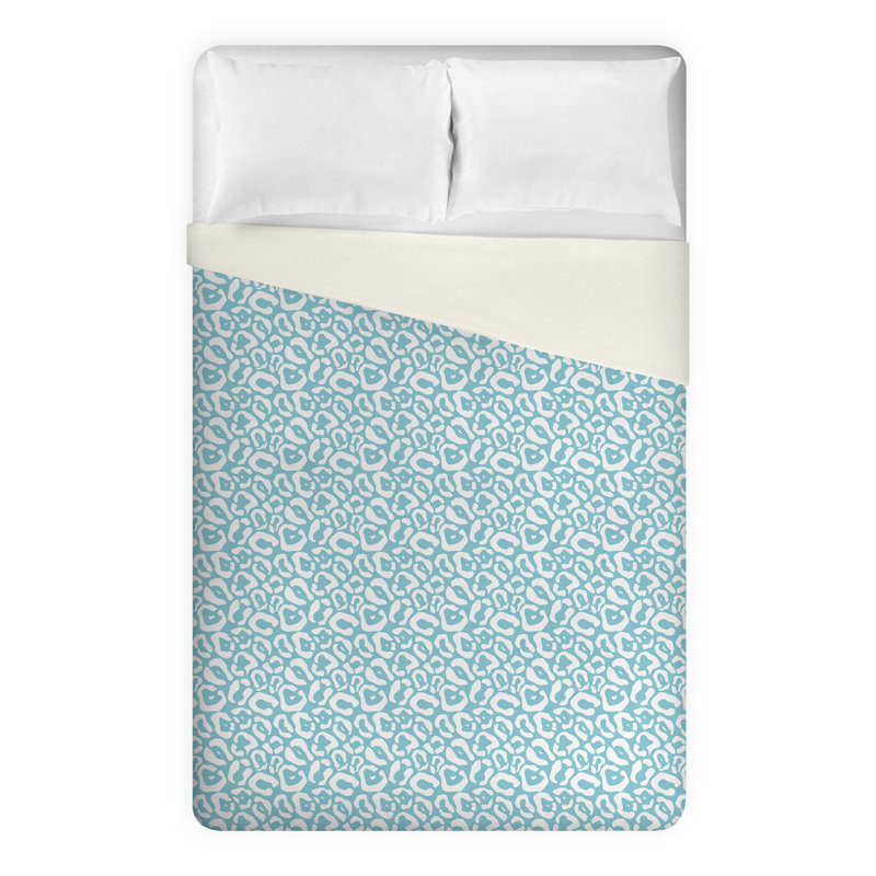Housse de couette en microfibre bleue / blanche, Housse de couette pour lit double