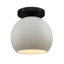 Radiance - Medium Globe Semi-Flush - Greco Travertine - Brushed Nickel - Replaceable Bulb-136259905-136259907-136259920