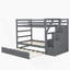 Lit superposé avec lit gigogne et rangement avec escalier SKU: LPAAE-531204926