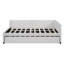 Lit double en tissu d'ameublement en lin double avec cadre de lit gigogne, aucun sommier nécessaire-600178268