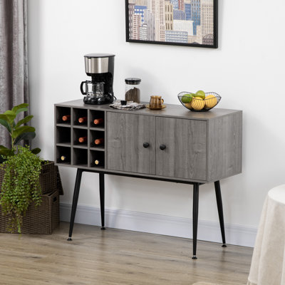 Bar moderne avec tablettes réglables, buffet armoire à vin