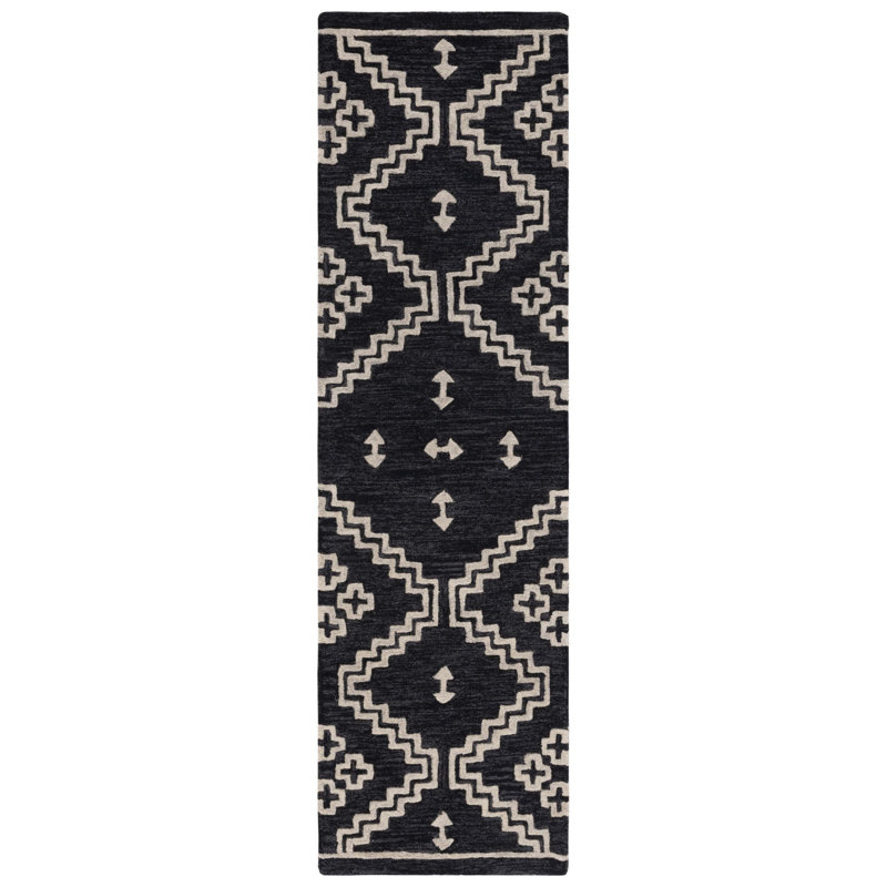 Madawaska Hand Tufted Wool Southwestern Rug, Runner 2'3" x 8'