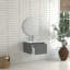 Armoire de salle de bain murale 24 po avec lavabo flottant mural et tiroir en céramique blanche-1661324051-1661324052