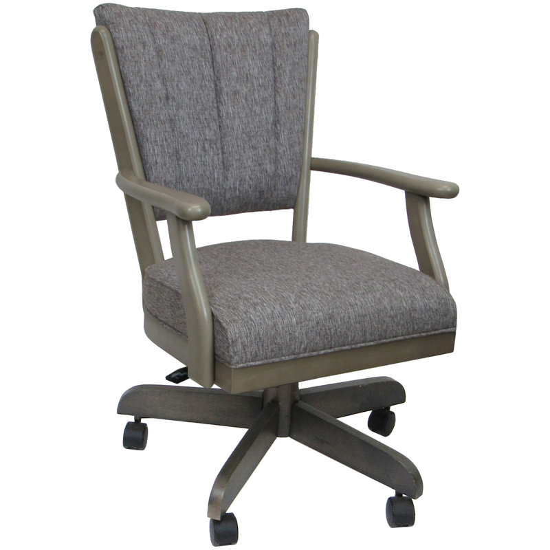 Chaise pivotante en bois avec accoudoirs Chenique, Gris Mojave
