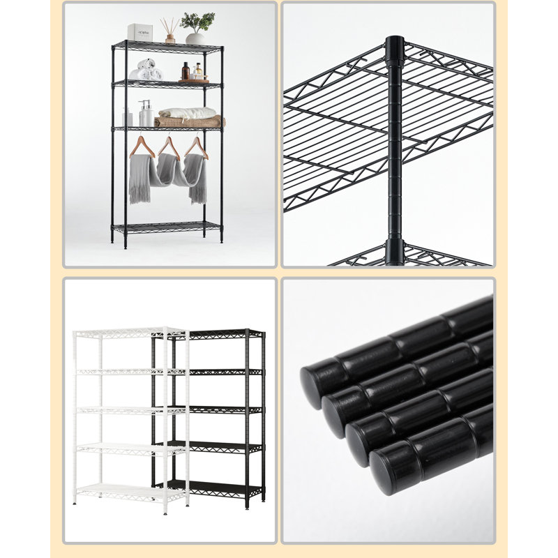 Rebrilliant Metal Storage Rack Adjustable Shelves