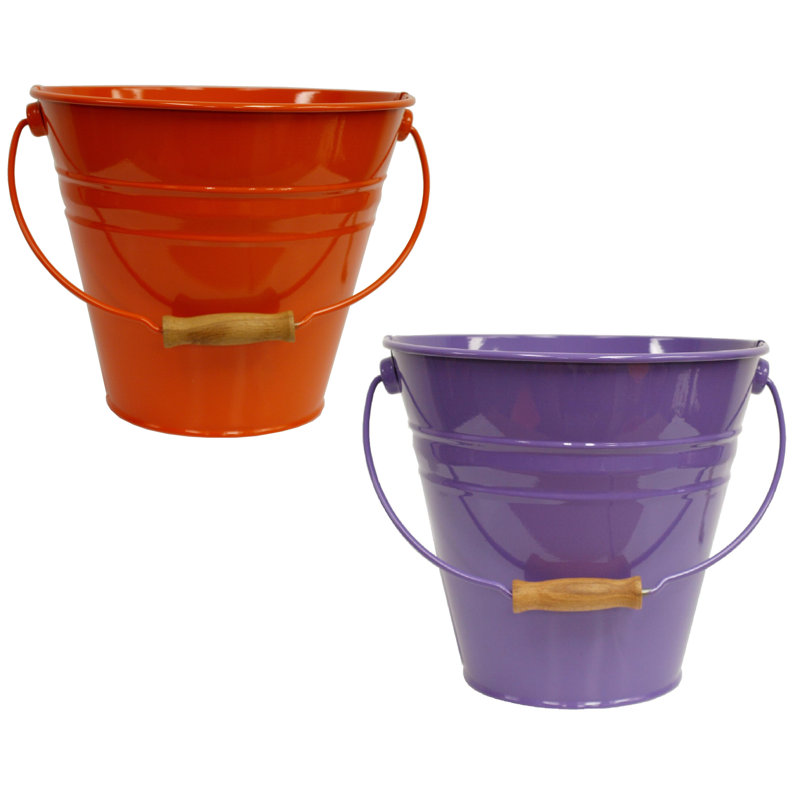 Gracie Oaks Decorative Bin, Tangerine/Violet