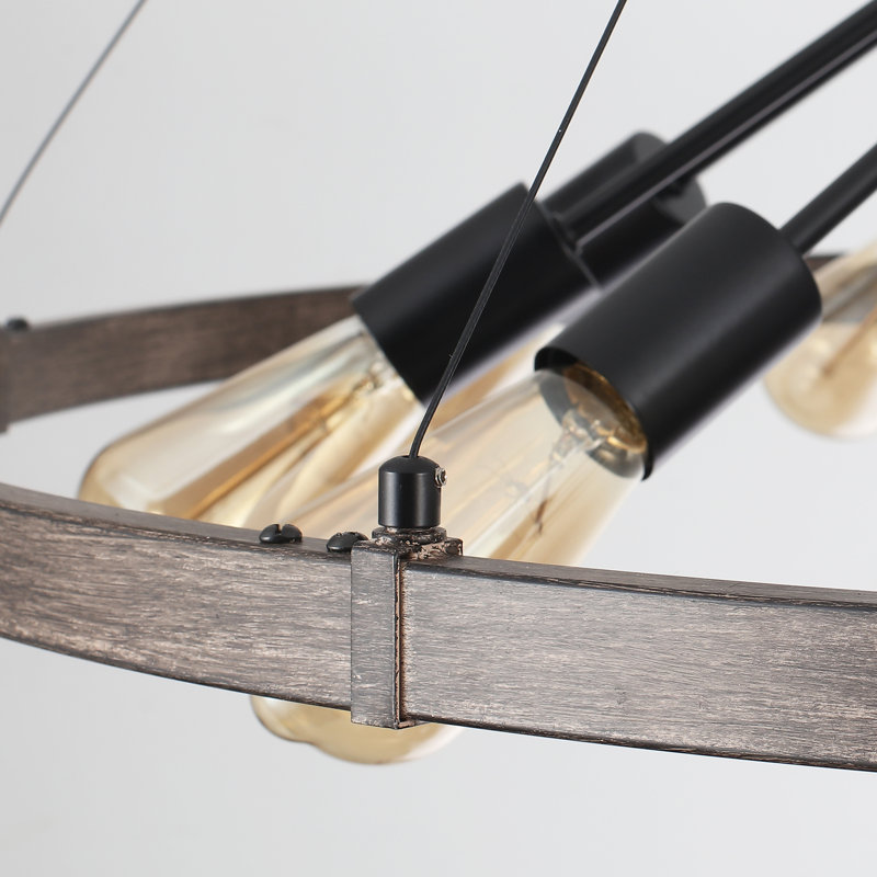 Grand lustre à roulettes spoutnik 43,3 po à intensité variable Kelcie, Noir et brun, H 31,49 po x l 43,3 po x P 43,3 po