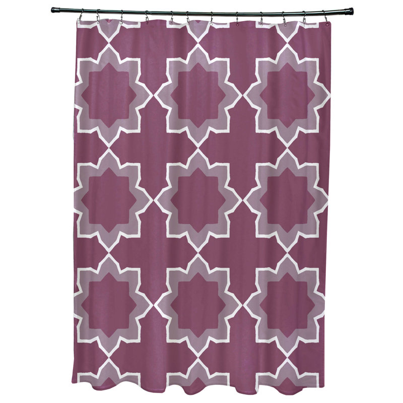 Rideau de douche bohémien à imprimé géométrique, Mauve