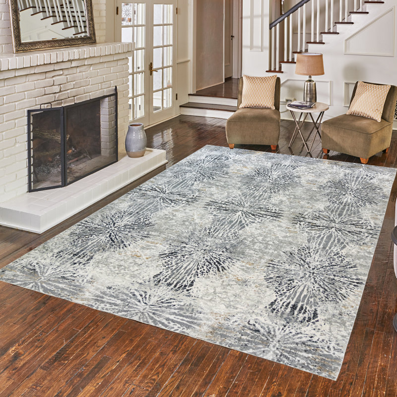 Tapis intérieur moderne en viscose Crius Virga, Rectangle 7 pi 10 po x 10 pi
