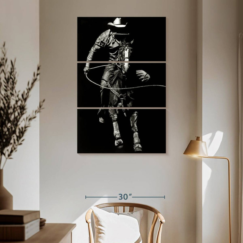 Lelar Scratchboard Rodeo VIII, 65" H x 42" W