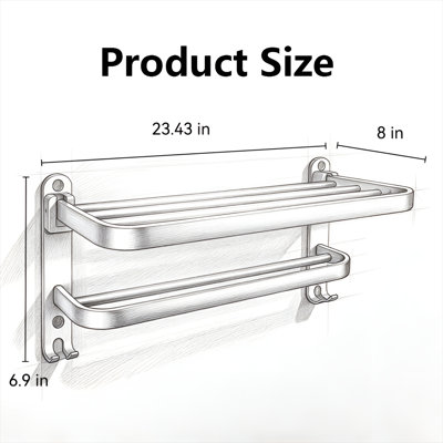 23.43 " Aluminum Wall Mounted Towel Rack