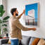 Peace Sign Under Sky Minimalist - Wrapped Canvas-1283663438-1283663425