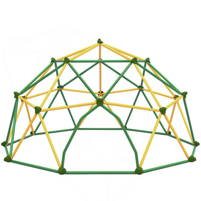 Centre de jeu en forme de dôme géométrique 13 pi, tour d'escalade pour enfants, acier résistant à la rouille et aux rayons UV supportant 1000 lb