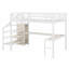 Lit mezzanine avec bureau en L et port USB, garde-robe, tablette et DEL
