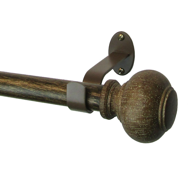 Tringle à rideau ajustable Samir Rustic, L 86 po x L 120 po, Noyer antique