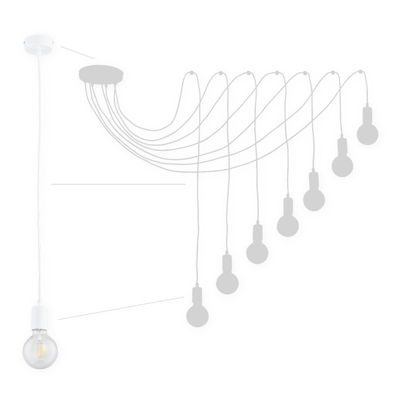 Toro 7 - Light Bulb Pendant, Matte White