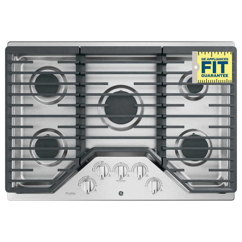 Built-in 30" Gas Cooktop with 5 Burners, Stainless Steel