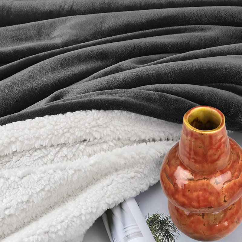 Caulders Canora Grey Blanket, W130 x L150cm, Dark Grey