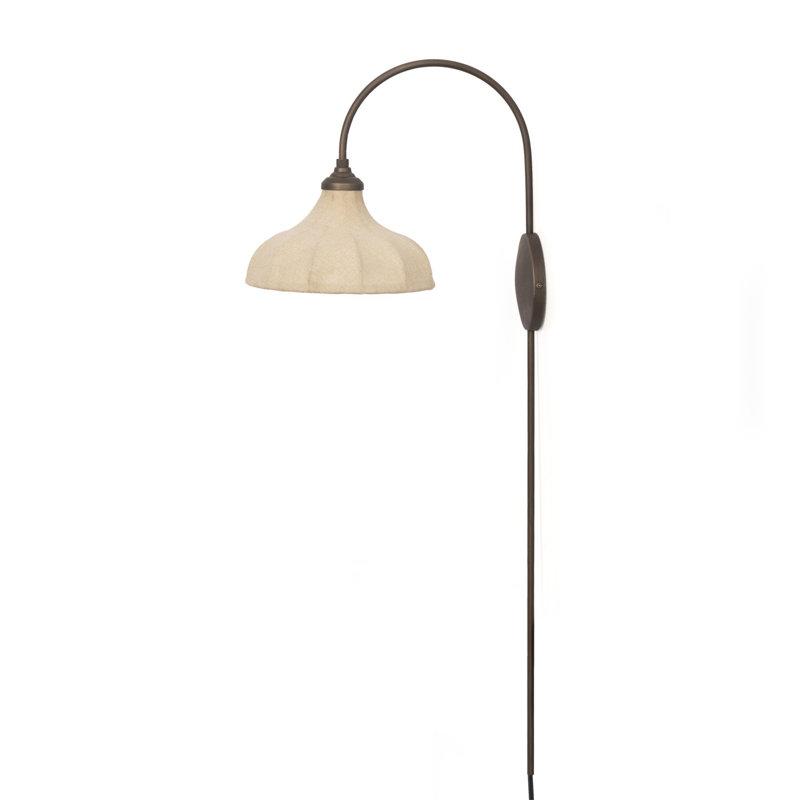 Winslet 1 - Light Armed Sconce, Tan Linen, Light Oil Rubbed Bronze
