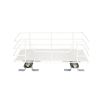 Painted Steel Pull-Out Pantry Basket, White