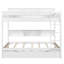 Lit superposé simple au-dessus de simple avec lit gigogne escamotable - Lit en bois peu encombrant avec tablettes intégrées, blanc-73710513-73710515