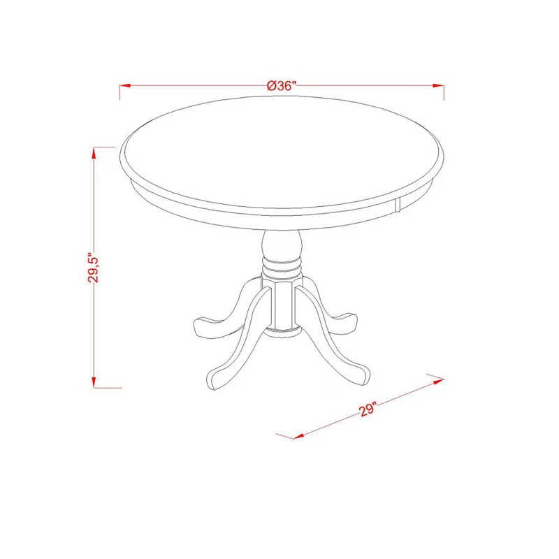 Table de salle à manger antique et moderne avec plateau à piédestal, chêne, Chêne, Chêne