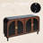 Modern Curved Accent Sideboard with Fluted Arc Doors, 63'' Storage Cabinet with Charging Station & Adjustable Shelves for Living Room, Dining Room or Entryway