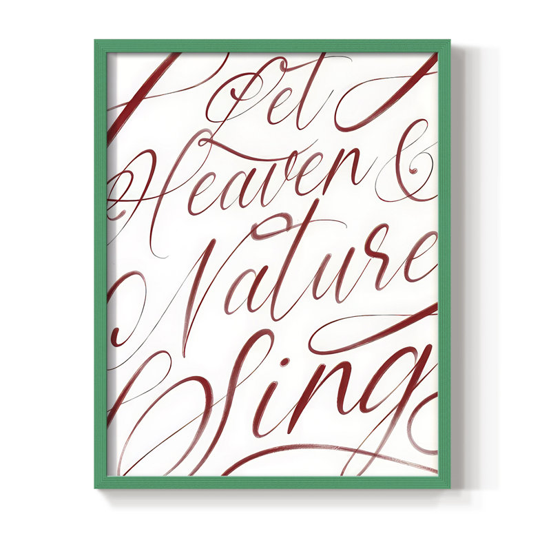 «Heaven and Nature», reproduction encadrée - bois massif, H 11 po x l 9 po, Rouge, Vert