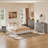 4 Pieces Bedroom Set Include 7 Drawer Dresser, 6 Drawer Tall Chest And 2 Nightstands, Gray