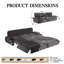 Divan-lit gigogne convertible 3-en-1 94,5 po très grand lit, causeuse multifonctionnelle en velours côtelé gris-130602810-132420581-132420583