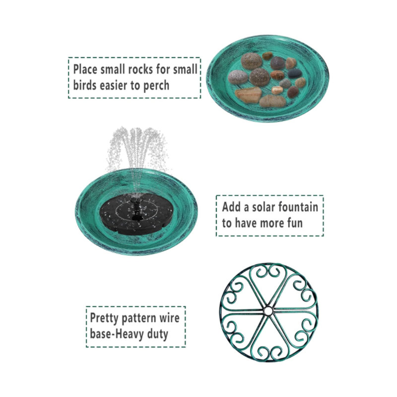 Sybile Metal Stake Birdbath