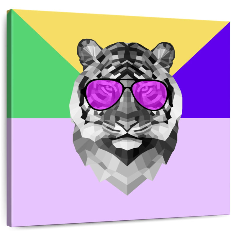 Tigre Brampt Party dans des verres, H 16 po x l 16 po
