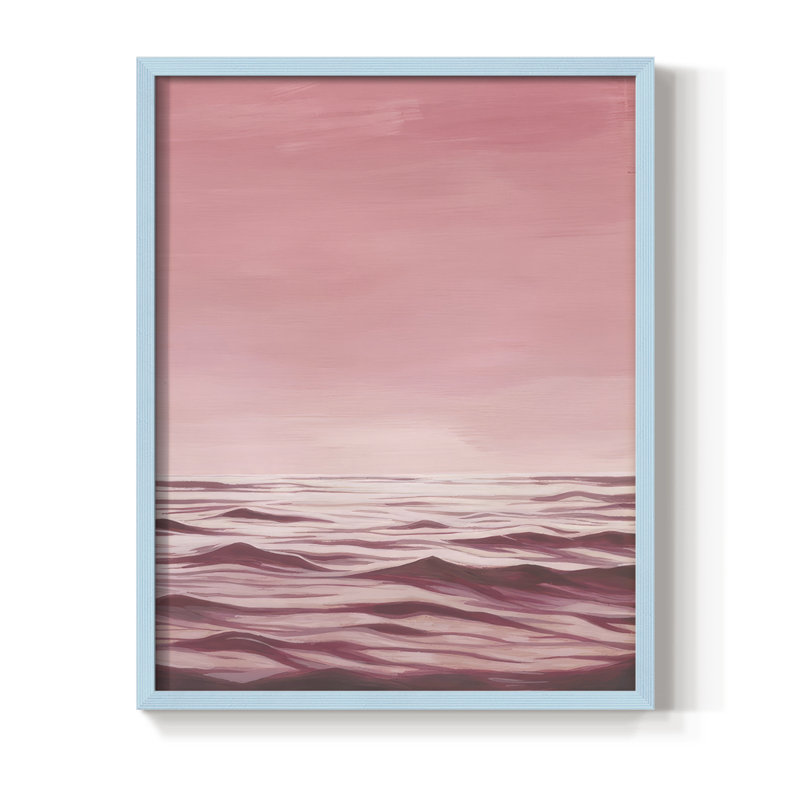 «Playa Rosa II», reproduction encadrée - bois massif, H 21 po x l 17 po, Bleu