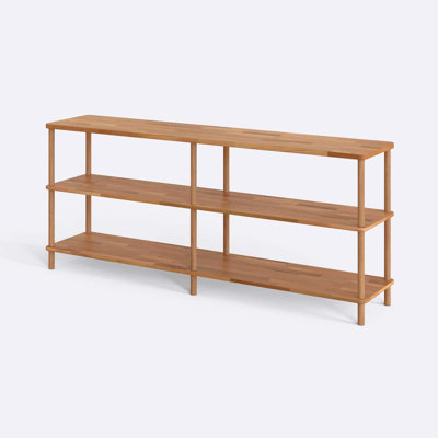 Queens Minimalist Short Etagere Bookcase with 3 Shelves