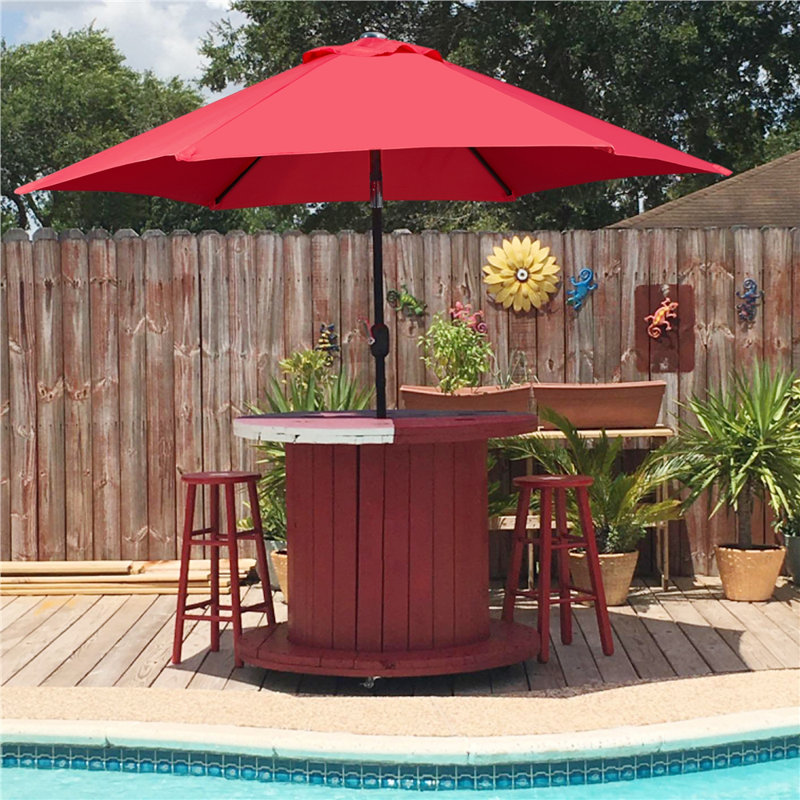 2.3m Garden Parasol Umbrella, Red
