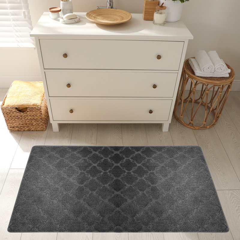 Tapis de cuisine, Rectangle 2 pi 8 po x 5 pi 4 po, Gris foncé