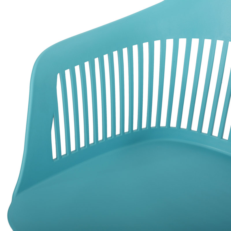 Chaises de salle à manger de patio modernes et durables, polypropylène bleu sarcelle pour le divertissement extérieur
