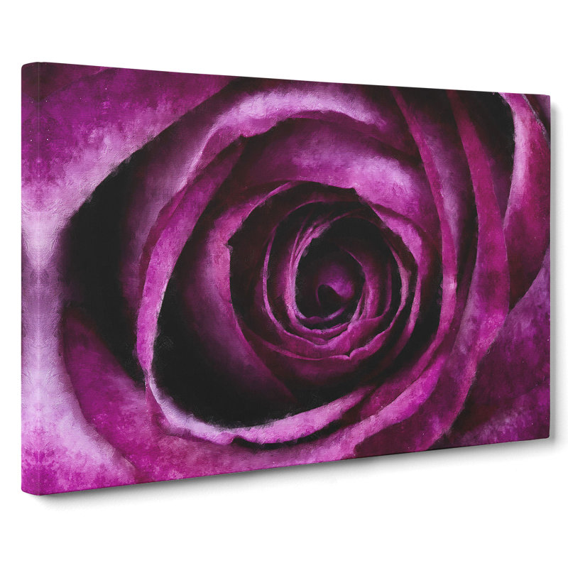 Purple Rose Flower Vol.2 - Wrapped Canvas Painting, 40cm H x 60cm W x 3cm D