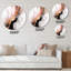 «Pink Gold Texture Splash Marble I», art mural rond en marbre abstrait sur métal-88599828