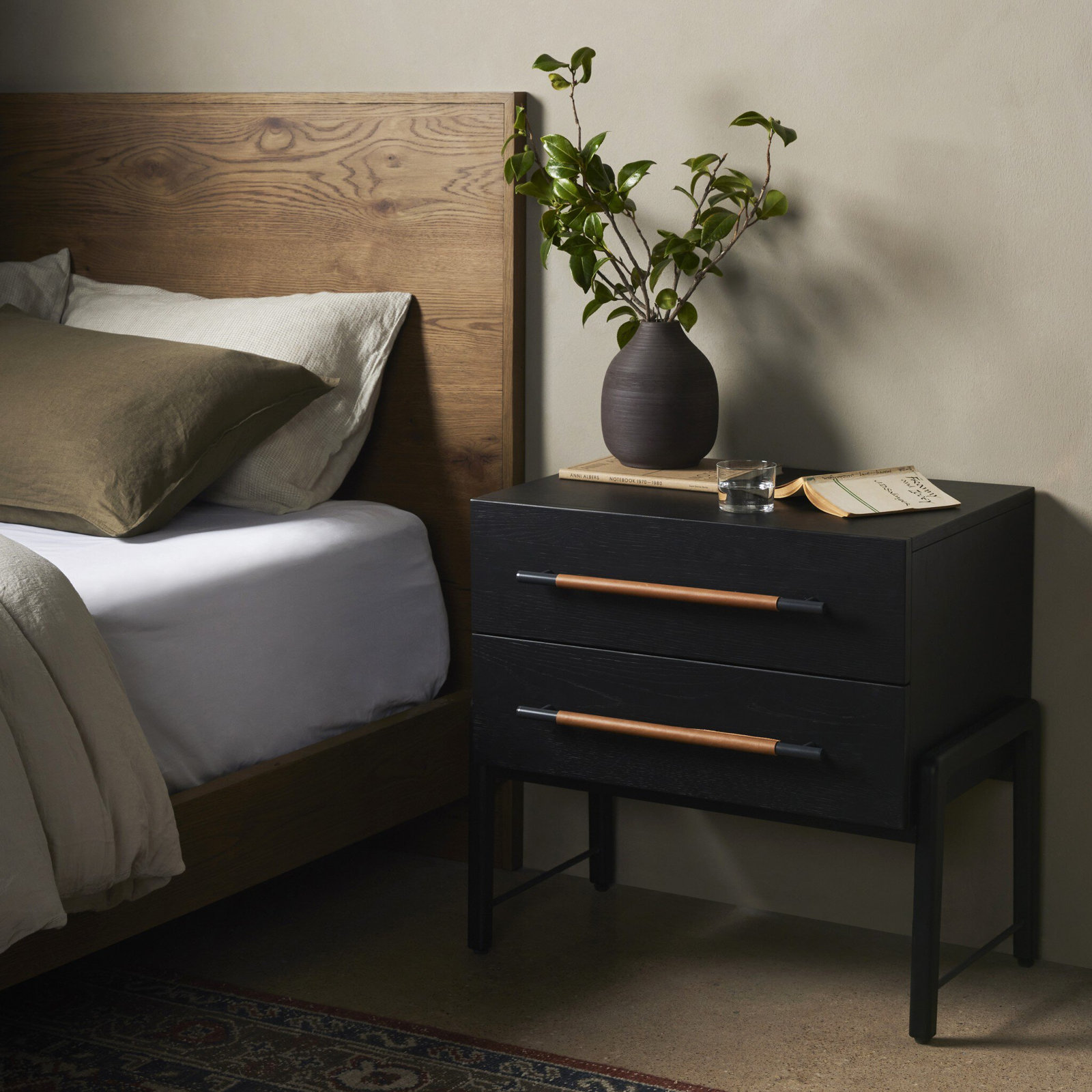 Karsten Oak Nightstand, Ebony Oak