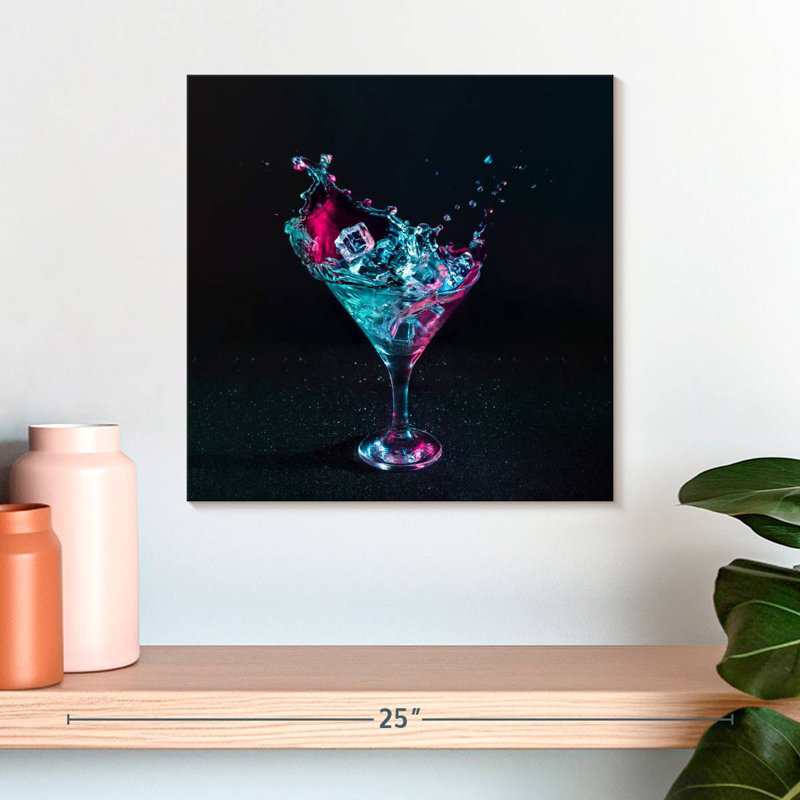 Yarlin Neon Martini Cocktail, H 16 po x l 16 po