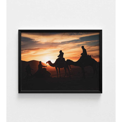Desert Sunset Art Print: Warm Colors, Framed or Unframed