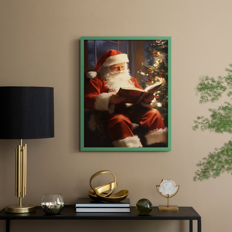 Art des Fêtes de Noël - Série 2 - CECXLII, reproduction encadrée - bois massif, H 15 po x l 12 po, Vert